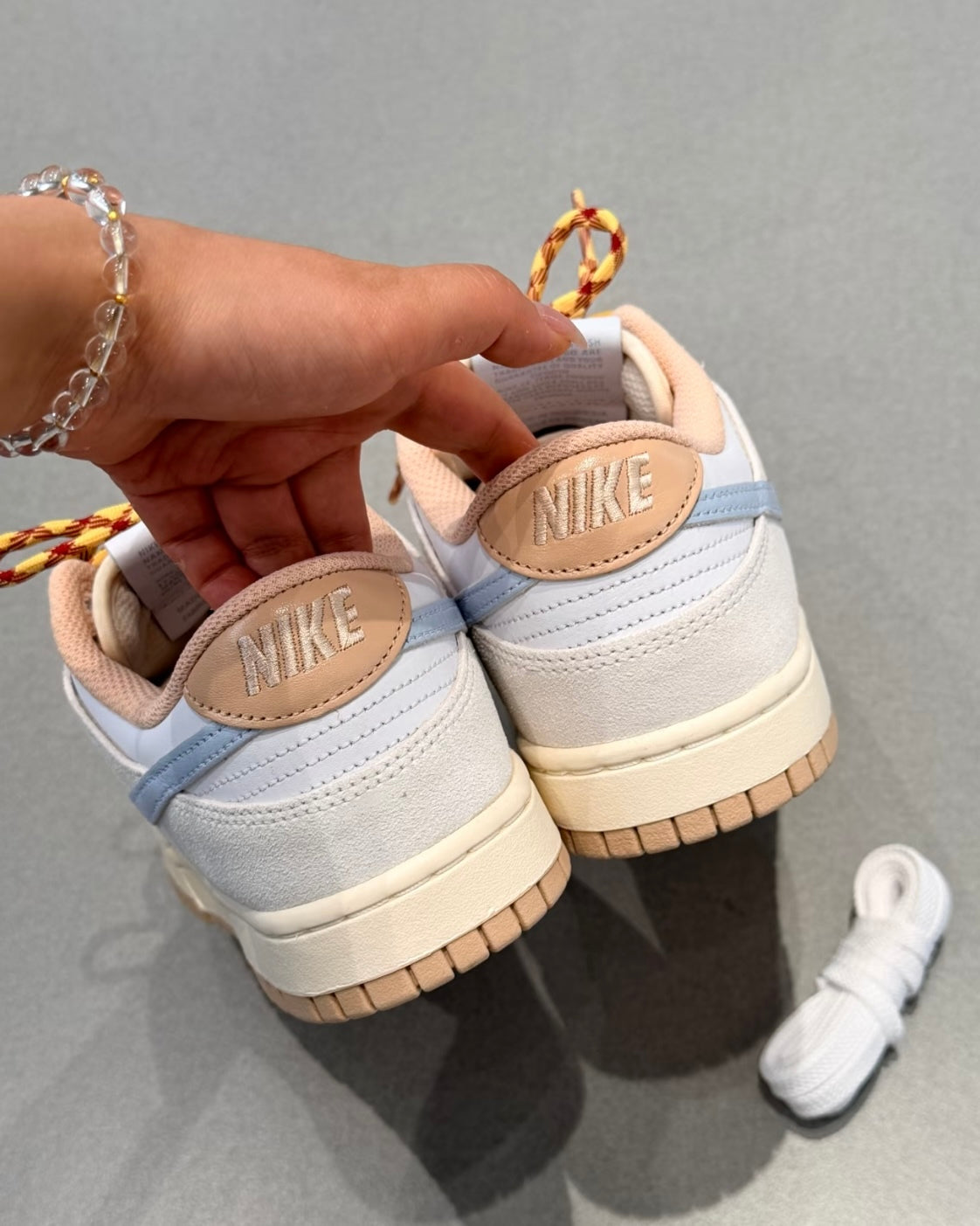 NIKE DUNK LOW RETRO SE STYLE 米白藍 編織 麻皮 皮革 男鞋 IW2016-141
