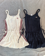 ADIDAS ORIGINALS 南洋風度假風洋裝連身裙吊帶細肩帶 藍色KX0725 白色KX0726