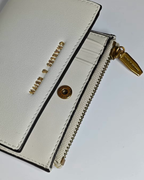 CHARLES & KEITH 小CK 象牙白 巧克力棕 拉鏈短夾 錢包 CK6-10680907