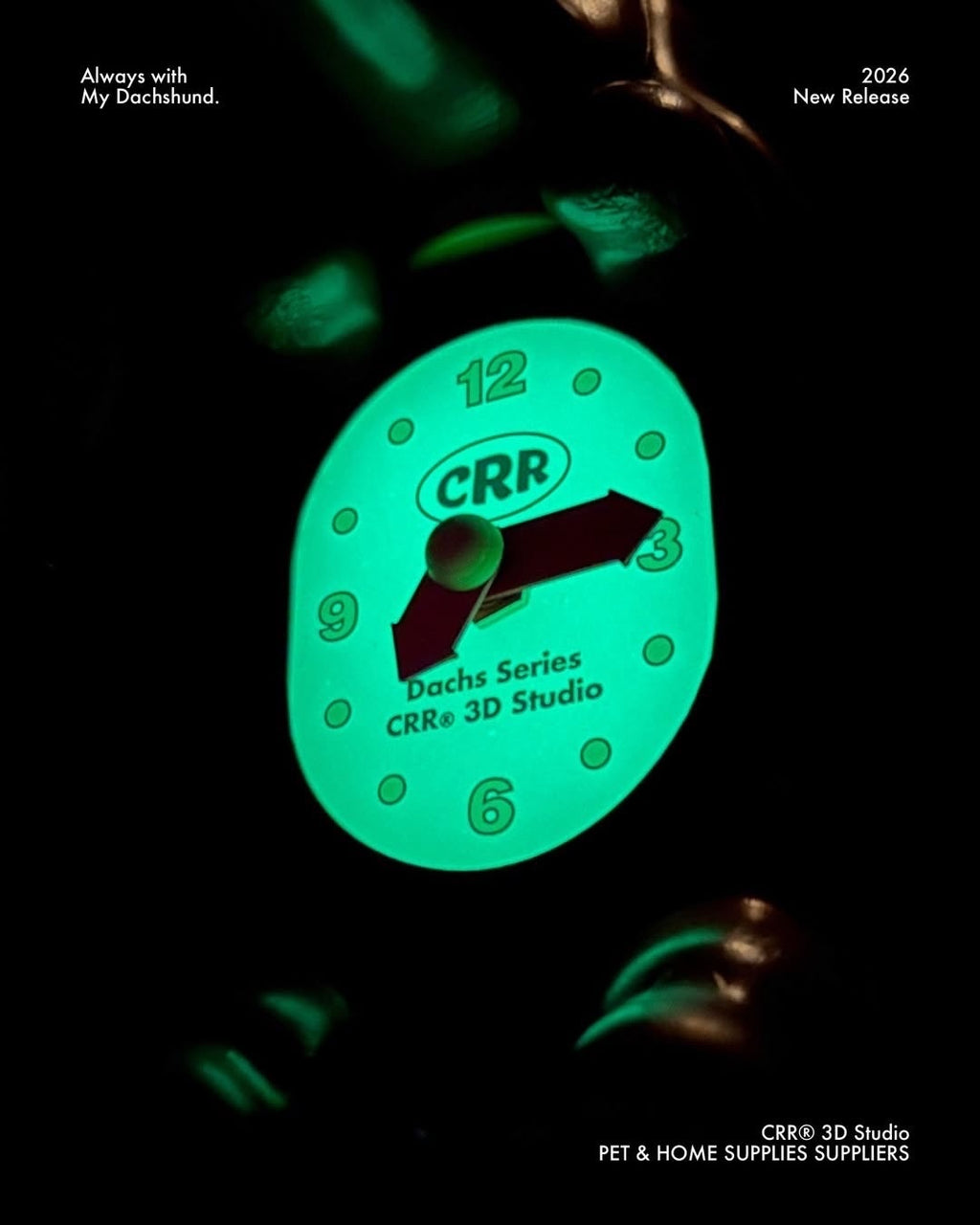 韓國Cluster Round CRR 搖搖尾巴 時鐘 壁掛鐘 臘腸狗 貓咪