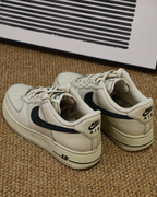 NIKE AIR FORCE 1 LOW 椰奶 米色 黑色 縫線 黑勾 復古 休閑鞋 HQ2037-200