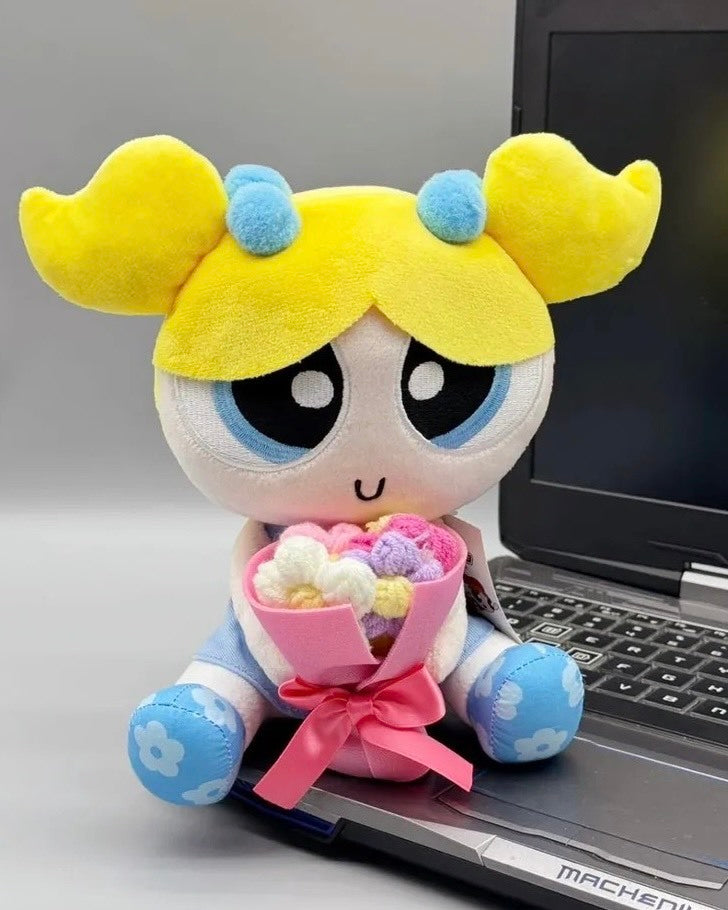正版授權飛天小女警 手捧花 毛絨公仔 禮盒 附星星燈