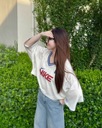NIKE SPORTSWEAR 1972 透氣網布 V領 撞色 拼接 寬鬆 短袖 上衣