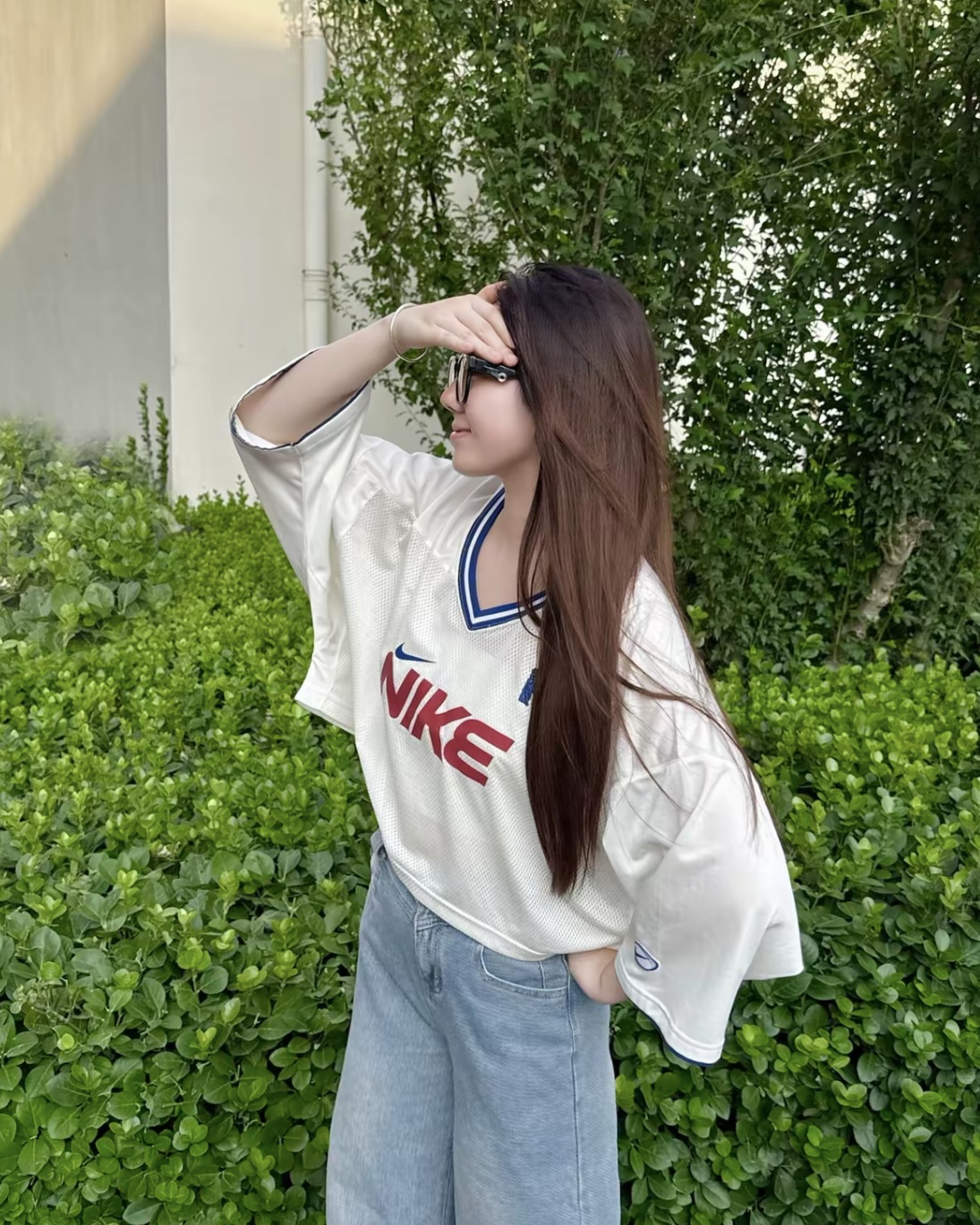NIKE SPORTSWEAR 1972 透氣網布 V領 撞色 拼接 寬鬆 短袖 上衣
