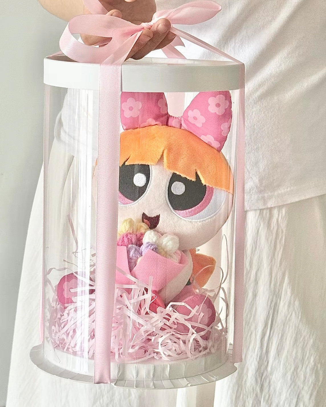 正版授權飛天小女警 手捧花 毛絨公仔 禮盒 附星星燈