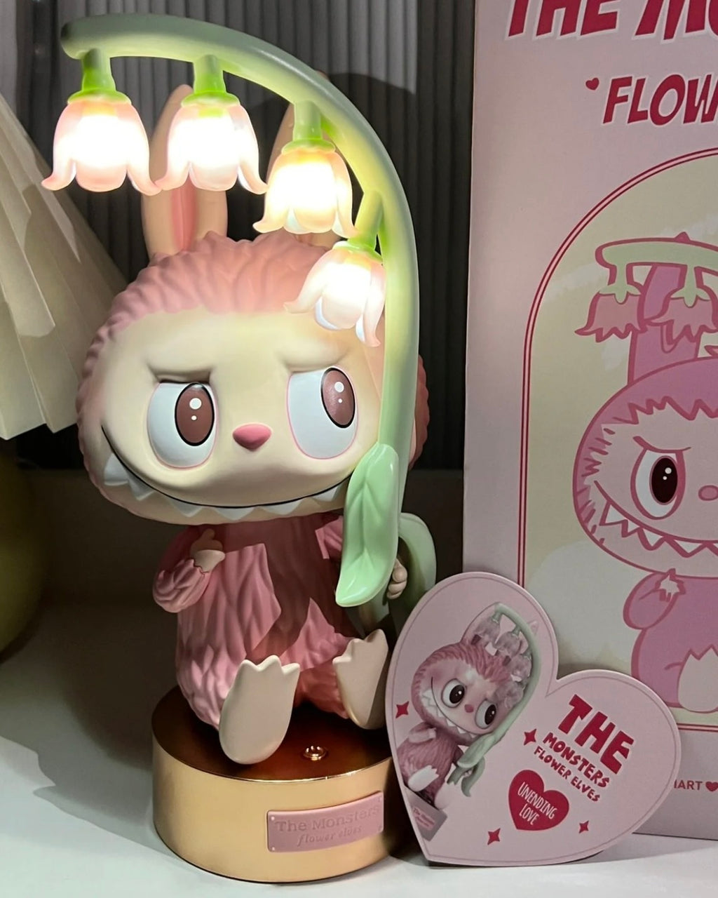 The Monsters LABUBU 風鈴花 小夜燈 泡泡瑪特 紫色 粉色