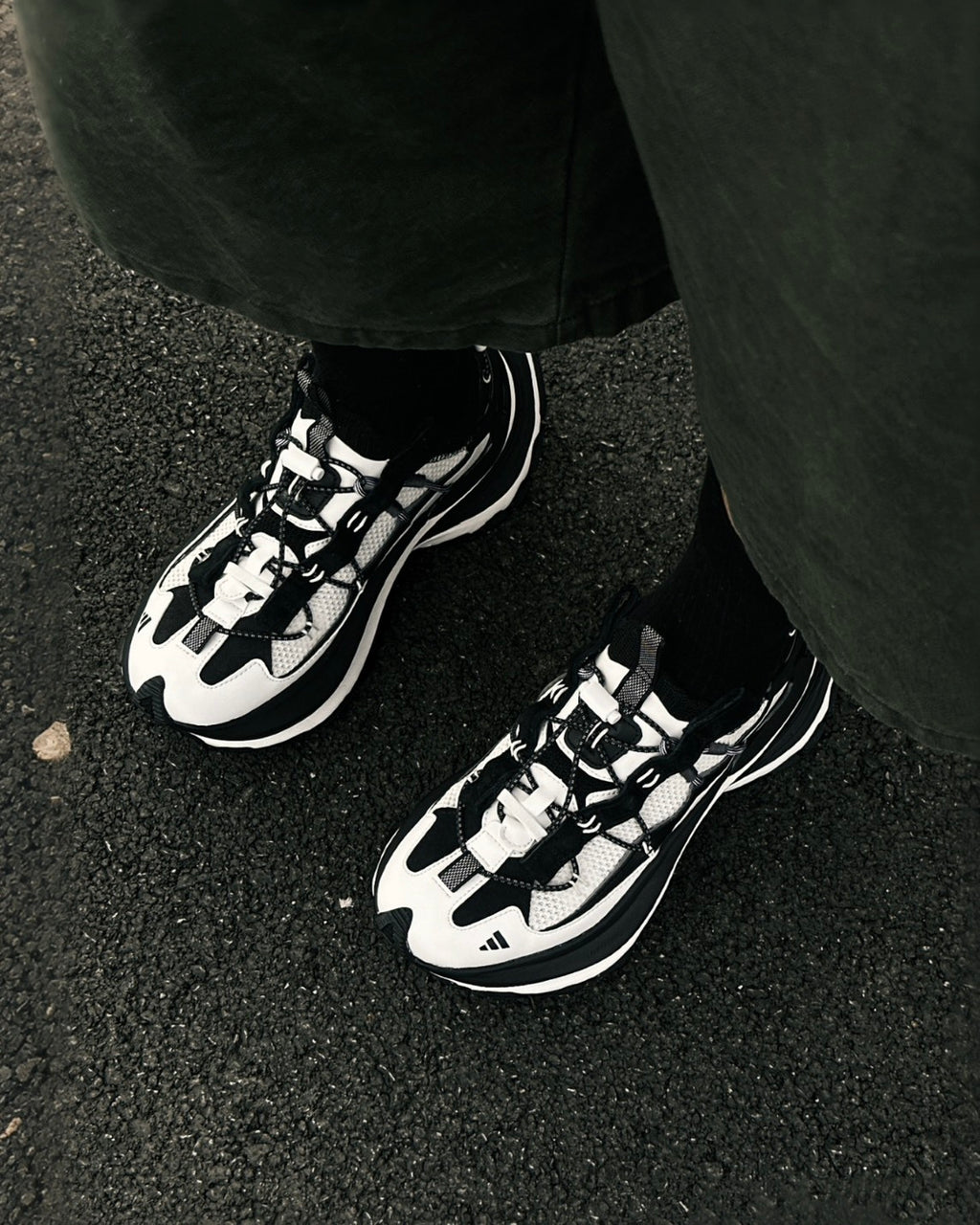 adidas FOS XLG SPEED HIKE 黑白熊貓 機甲鞋 解構 快速抽繩 厚底增高 巴黎世家平替