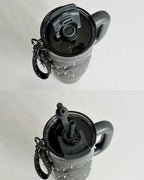 STARBUCKS 星巴克 龐克芭蕾系列 霧面啦光黑 鱈釘 星星 吸管杯 配金屬挂鏈 920ML