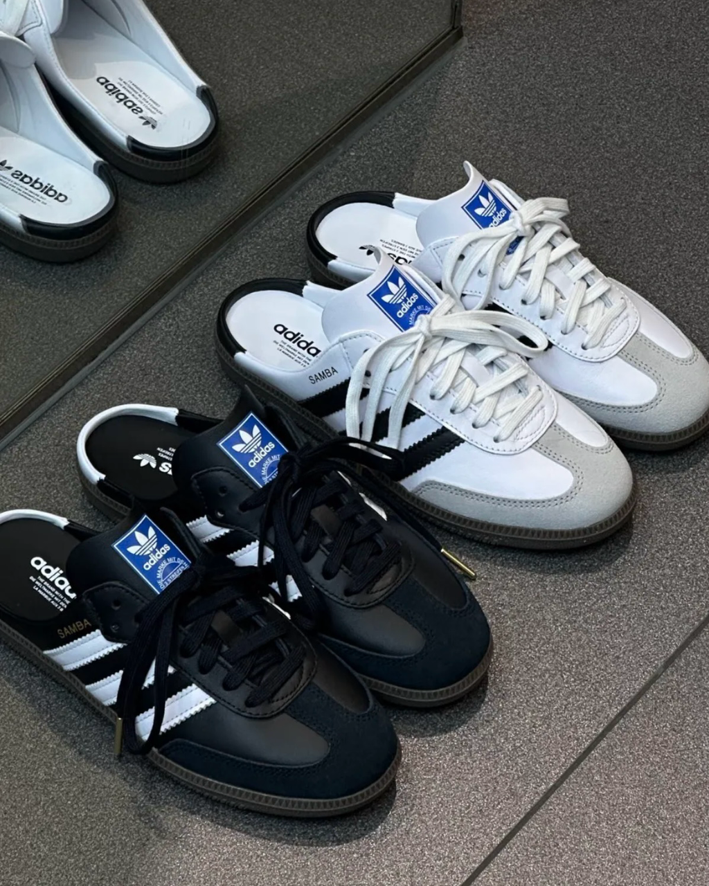 Adidas Samba OG Mule 經典麼皮焦糖底穆勒鞋半拖懶人鞋白色黑色 LB3814 LB3815