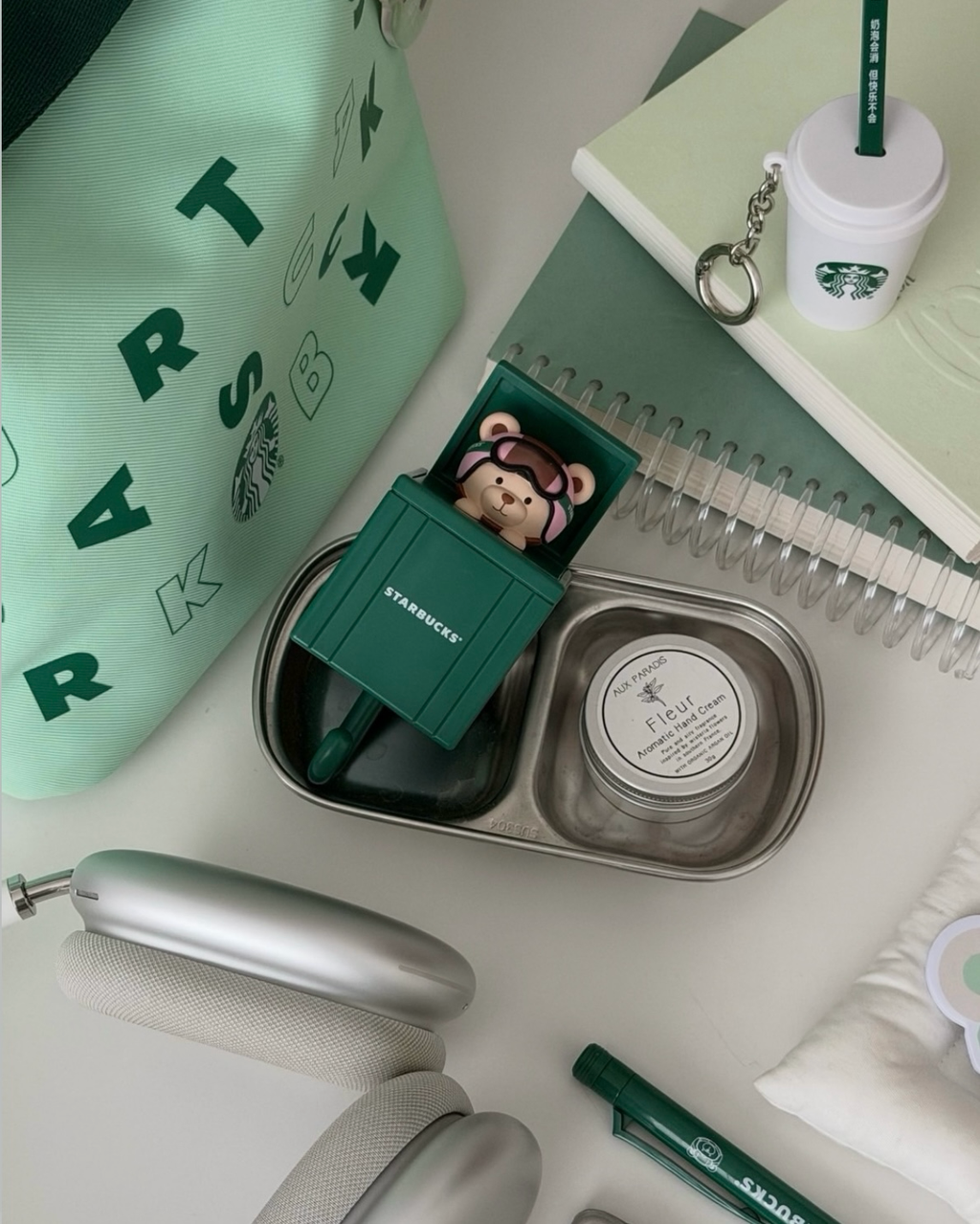 STARBUCKS 星巴克 專星熊打工樂系列 保溫袋 掛勾 吊飾 文具包