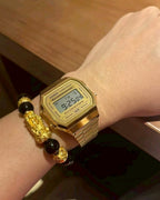 CASIO 卡西歐 VINTAGE A168 金色復古數位多功能防水可調式錶帶手錶小方錶