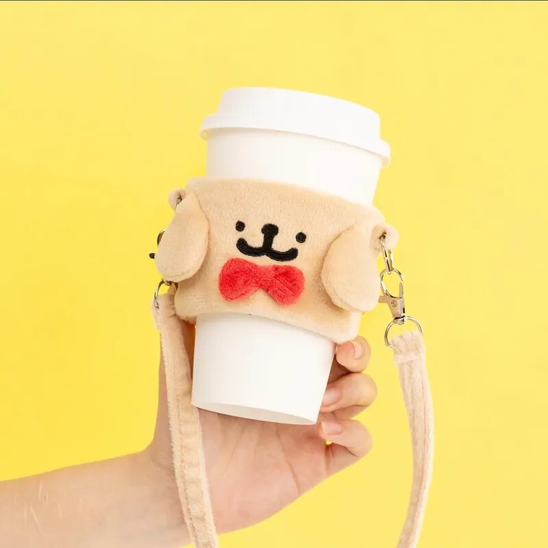 正版授權 線條小狗 MALTESE毛絨 手提杯套