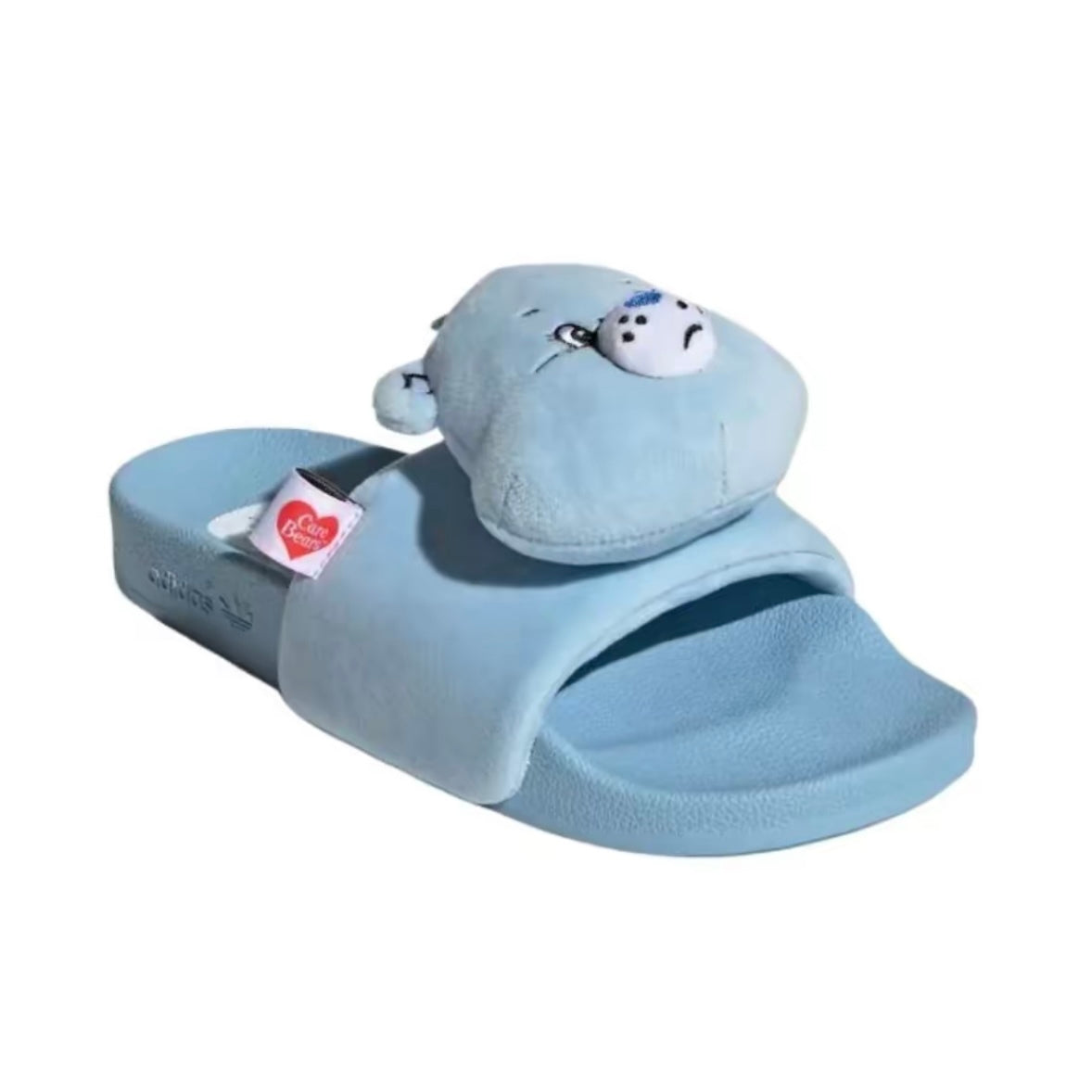 ADIDAS x CARE BEARS Adilette 彩虹熊聯名毛絨拖鞋棕色KH9953藍色KH9954