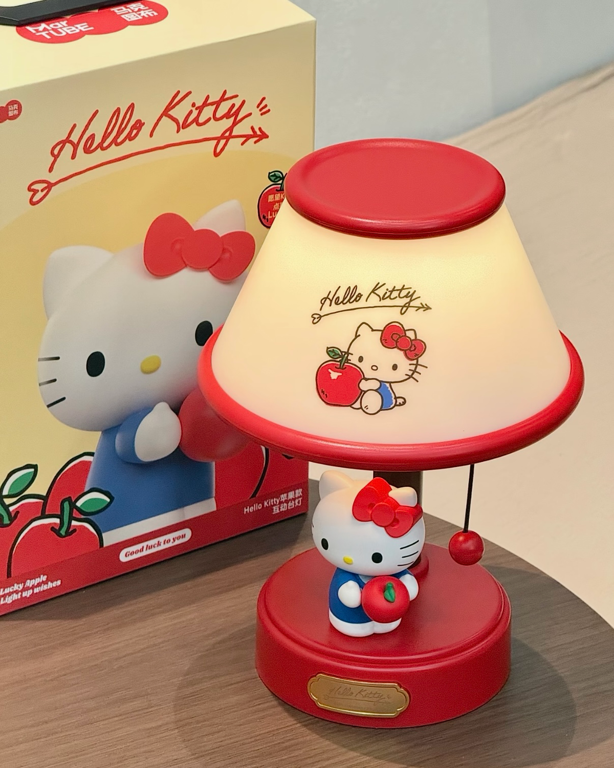 正版授權 HELLO KITTY 蘋果款 檯燈造型 小夜燈 擺件