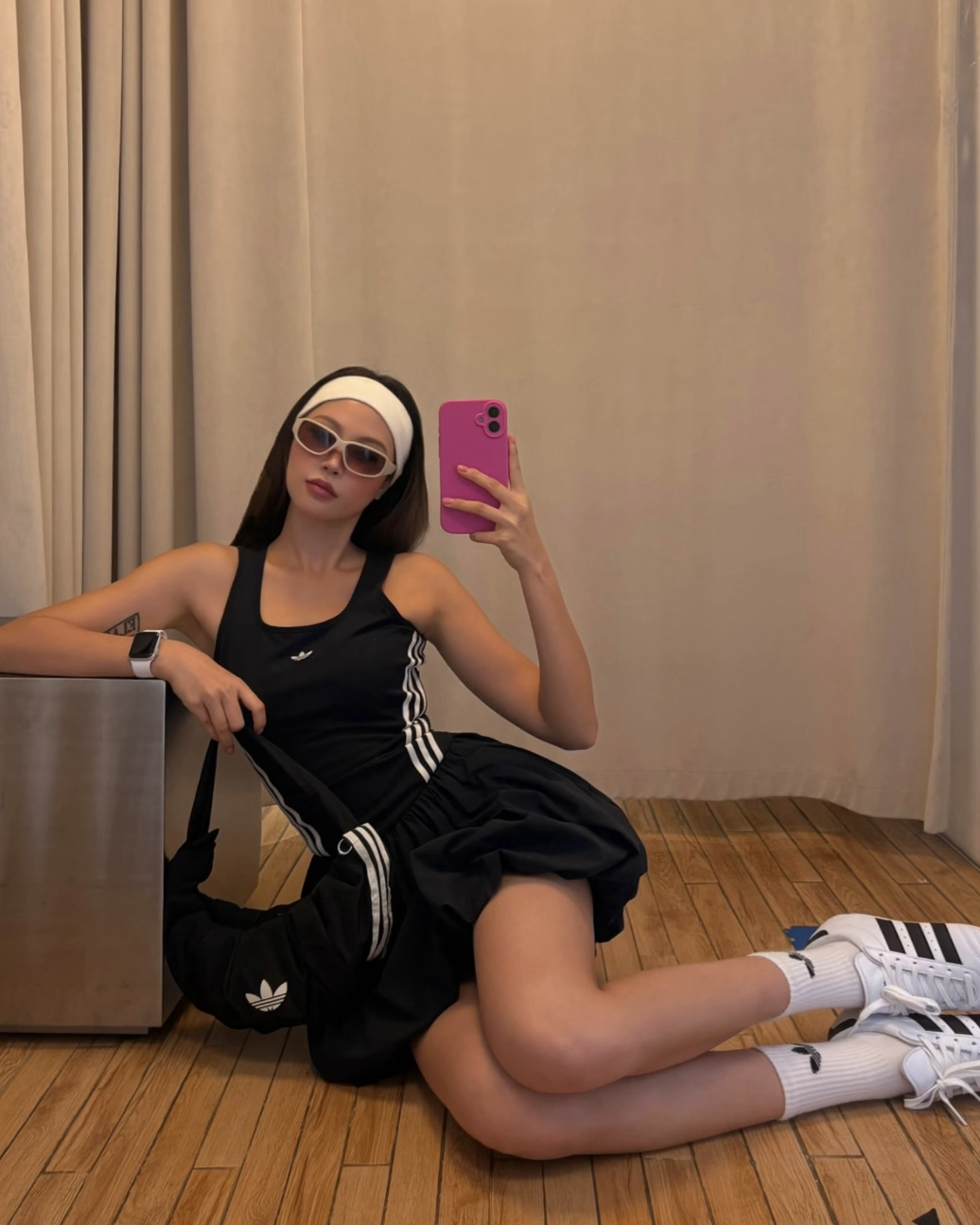 ADIDAS ORIGINALS 泡泡連身裙 洋裝 背心 修身 黑色KE5074 白色KE5075