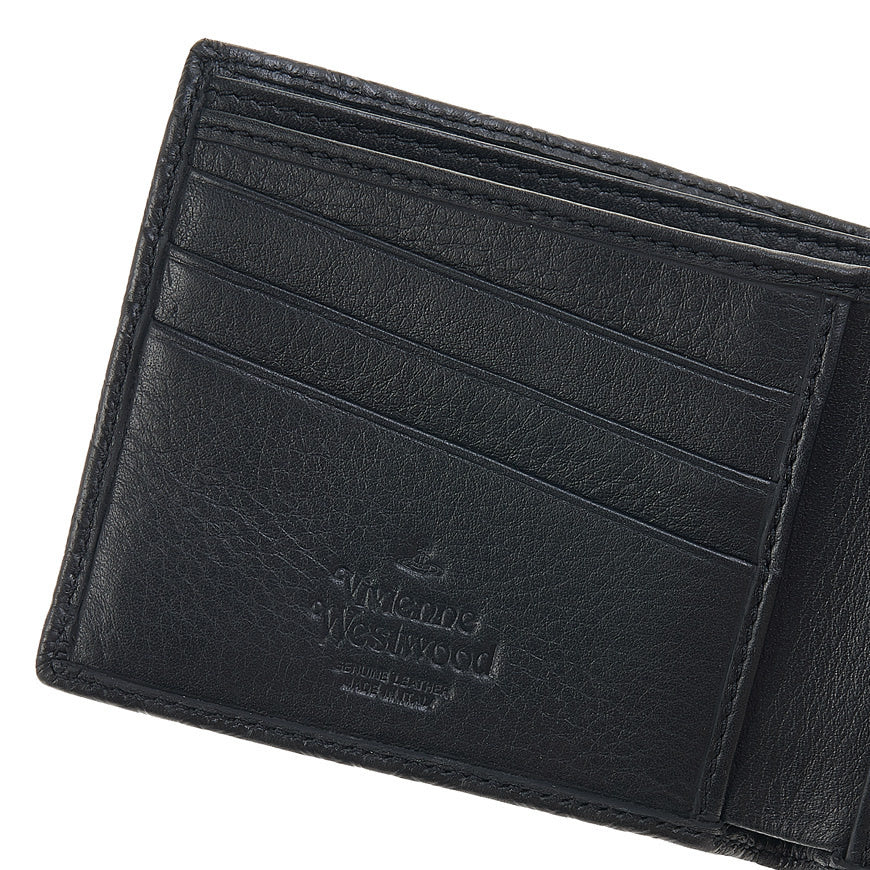 Vivienne Westwood Viv Embossed 浮雕 黑色 短夾 皮夾 土星 西太后 薇薇安