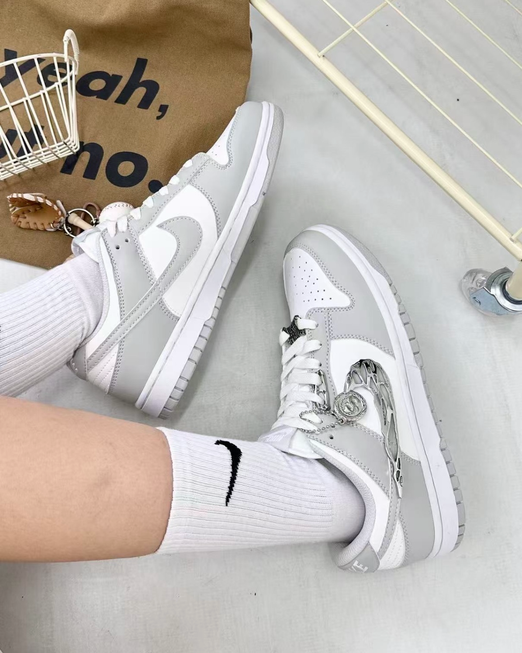 【訂製款】NIKE DUNK LOW 灰白 液態銀 金屬 低筒 男女鞋