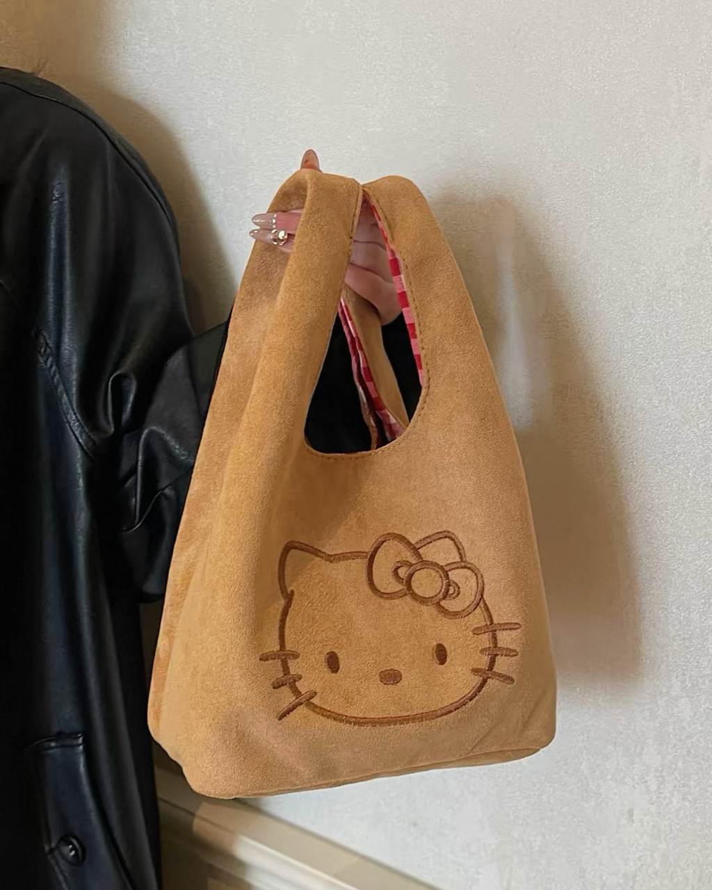 正版授權SANRIO HELLO KITTY 麂皮 手提包 豹紋 三麗鷗 凱蒂貓