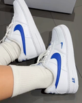 NIKE AIR FORCE 1 '07 皇家藍白 刺繡小勾 碳纖維勾 低筒休閑鞋 男鞋 IV5732-100