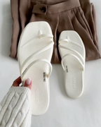 CROCS MIAMI TOE LOOP SANDAL 邑阿密拖鞋 指環 防水 涼鞋 女鞋 黑色 米白色