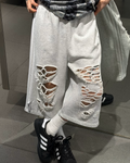 ADIDAS ORIGINALS KNIT JORTS 灰色 七分褒 寬鬆 破褒 破壞風 LC6461