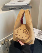正版授權SANRIO HELLO KITTY 麂皮 手提包 豹紋 三麗鷗 凱蒂貓