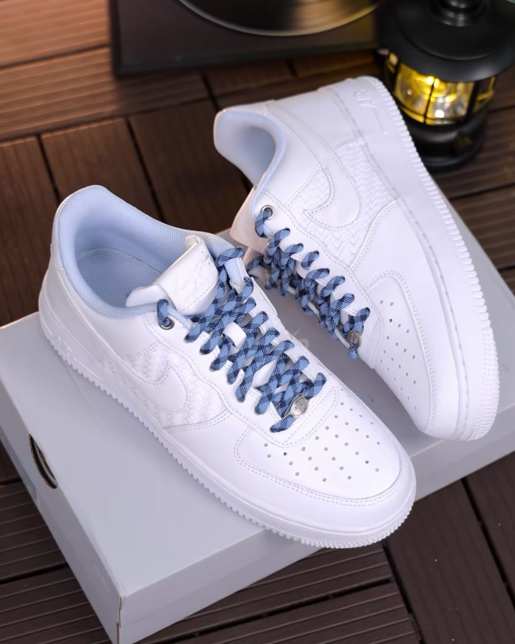 NIKE AIR FORCE 1 '07 LV8 白藍 編織 格子 休閒鞋 男鞋 IW1892-111