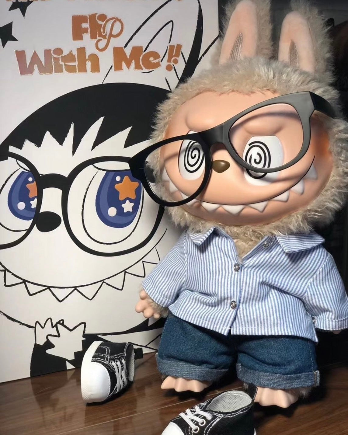 POP MART 泡泡瑪特 THE MONSTERS LABUBU FLIP WITH ME 搪膠 公仔 40CM 夏日浪