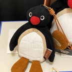 正版授權PINGU 企鵝家族 45週年限定 復古燈芯絨 耳機包 吊飾 零錢包