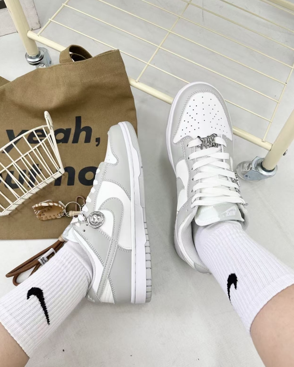 【訂製款】NIKE DUNK LOW 灰白 液態銀 金屬 低筒 男女鞋