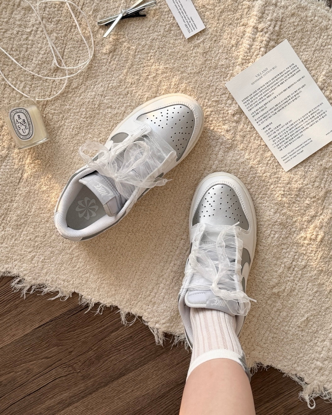 NIKE DUNK LOW NN 金屬銀白 線帶 Y2K 低筒 女鞋 張員瑛同款 IB7311-001
