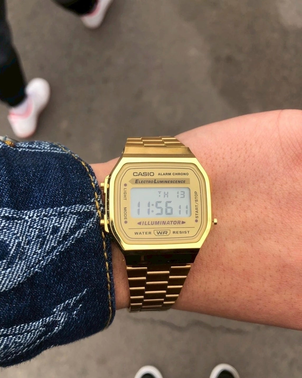 CASIO 卡西歐 VINTAGE A168 金色復古數位多功能防水可調式錶帶手錶小方錶