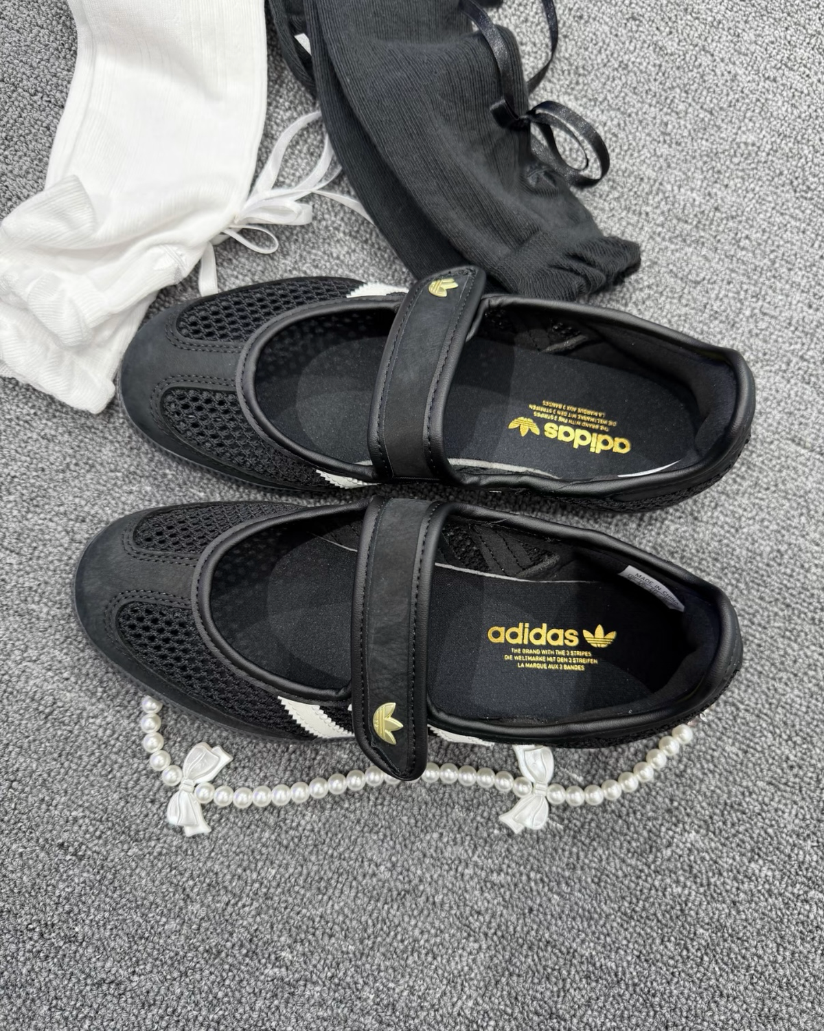 ADIDAS SAMBA JANE 黑白 黑色 網面 透氣 金標 復古 瑪莉珍鞋 女鞋 LA6830