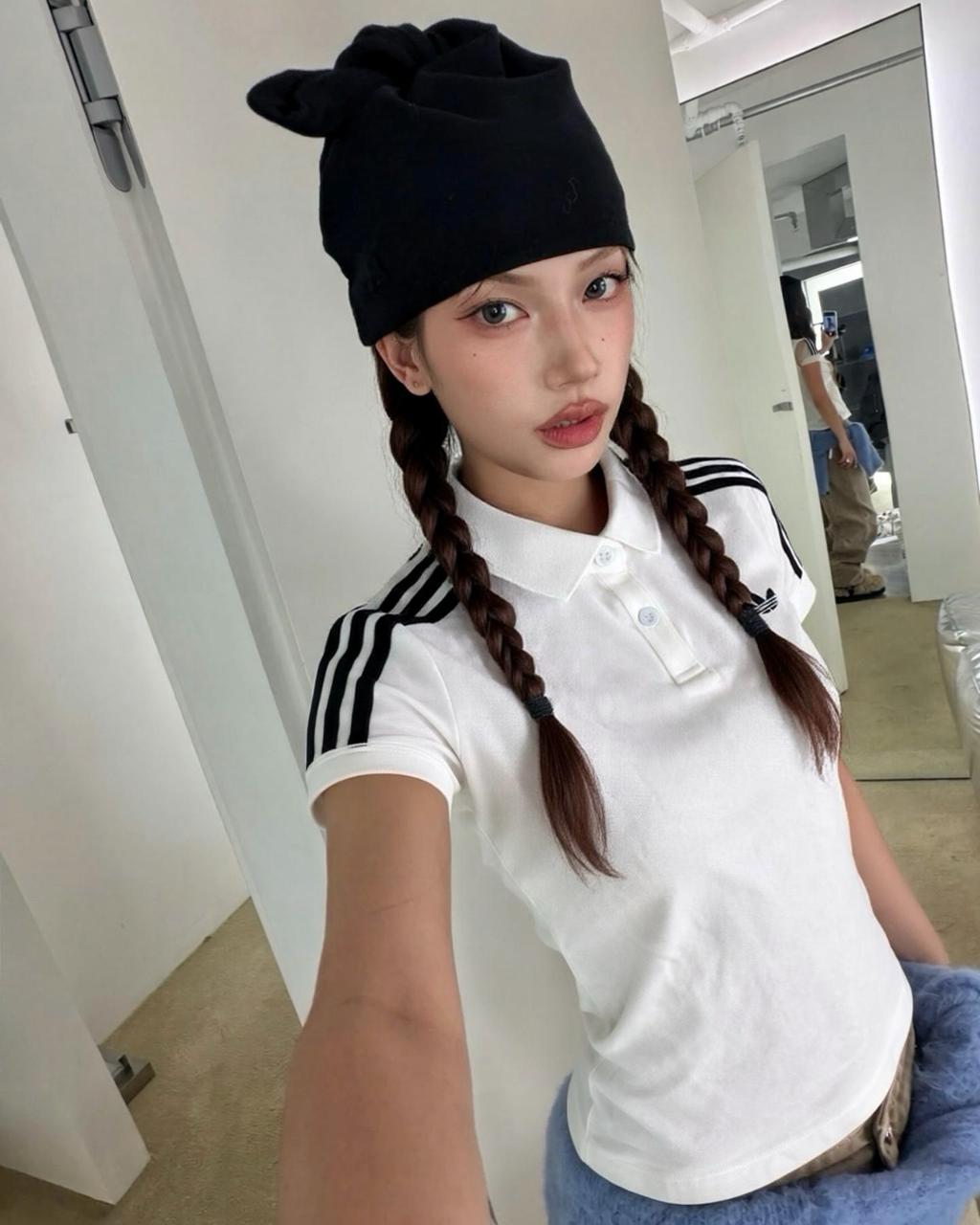 ADIDAS ORIGINALS 白色 POLO衫 三線 修身 短TEE 短袖 上衣 KD3697