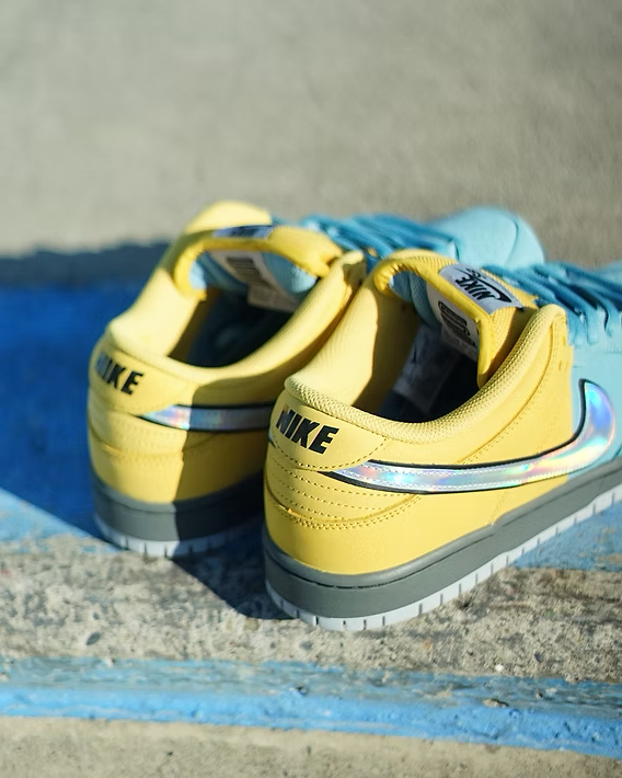 Nike SB Dunk Low Pro 藍黃撞色雷射勾磨砂霧面皮革低筒休閒鞋男鞋 IR1888-700