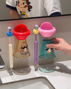 正版授權PINGU 企鵝家族 UFO造型 磁吸 漱口杯組