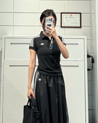 ADIDAS ORIGINALS 黑色 POLO衫 三線 修身 短TEE 短袖 上衣 KD7974