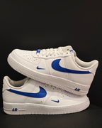 NIKE AIR FORCE 1 '07 皇家藍白 刺繡小勾 碳纖維勾 低筒休閑鞋 男鞋 IV5732-100