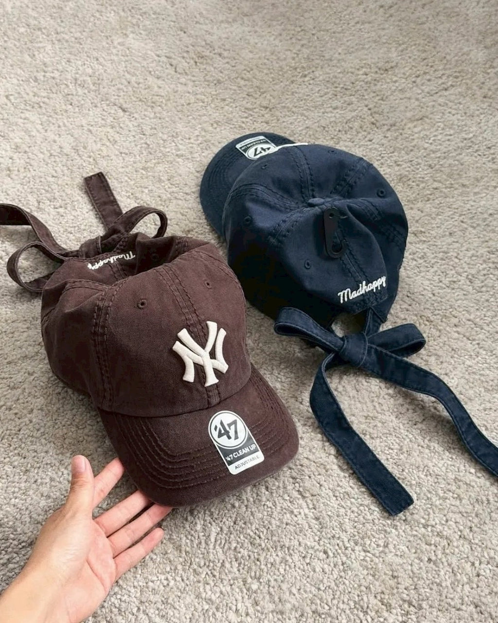 MLB x madhappy 復古 棒球帽 蝴蝶結 綁帶 鴨舌帽 5色