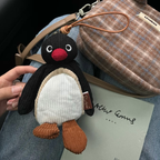 正版授權PINGU 企鵝家族 45週年限定 復古燈芯絨 耳機包 吊飾 零錢包