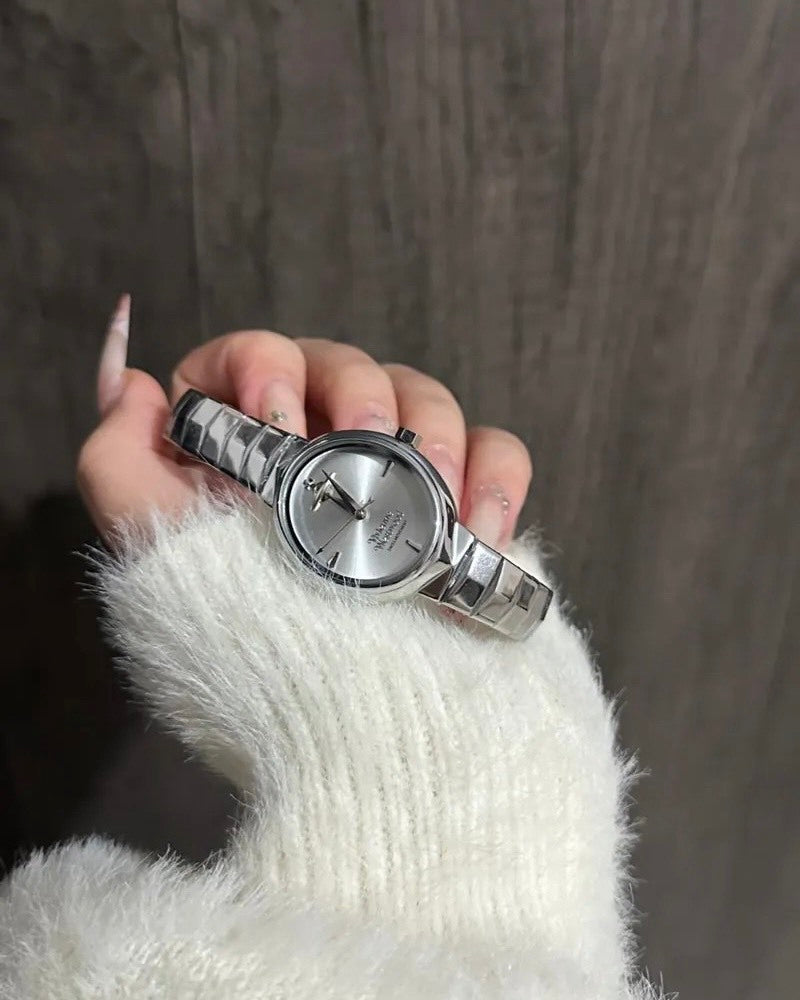 Vivienne Westwood Armour Watch 經典盔甲蛇骨腕錶 銀色