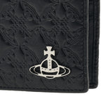 Vivienne Westwood Viv Embossed 浮雕 黑色 短夾 皮夾 土星 西太后 薇薇安