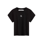 CALVIN KLEIN 刺繡螺紋 CK 短版 短袖 短Tee 上衣 ZW02588
