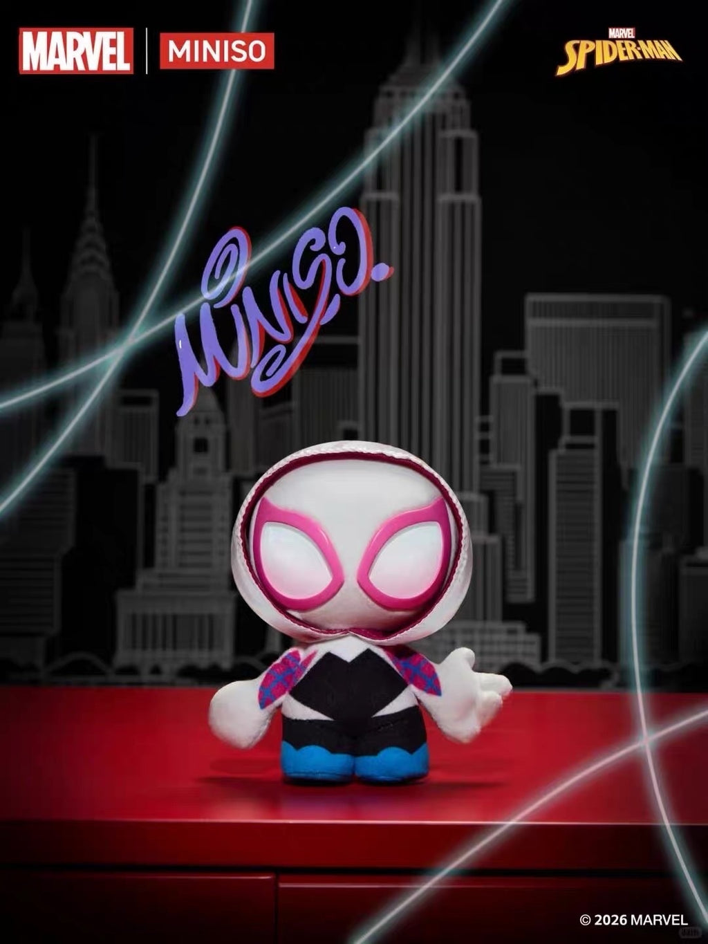 MINISO名創 x Marvel 蟘蛛人 蟘蛛感應系列 搪膠 毛絨盲盒 吊飾
