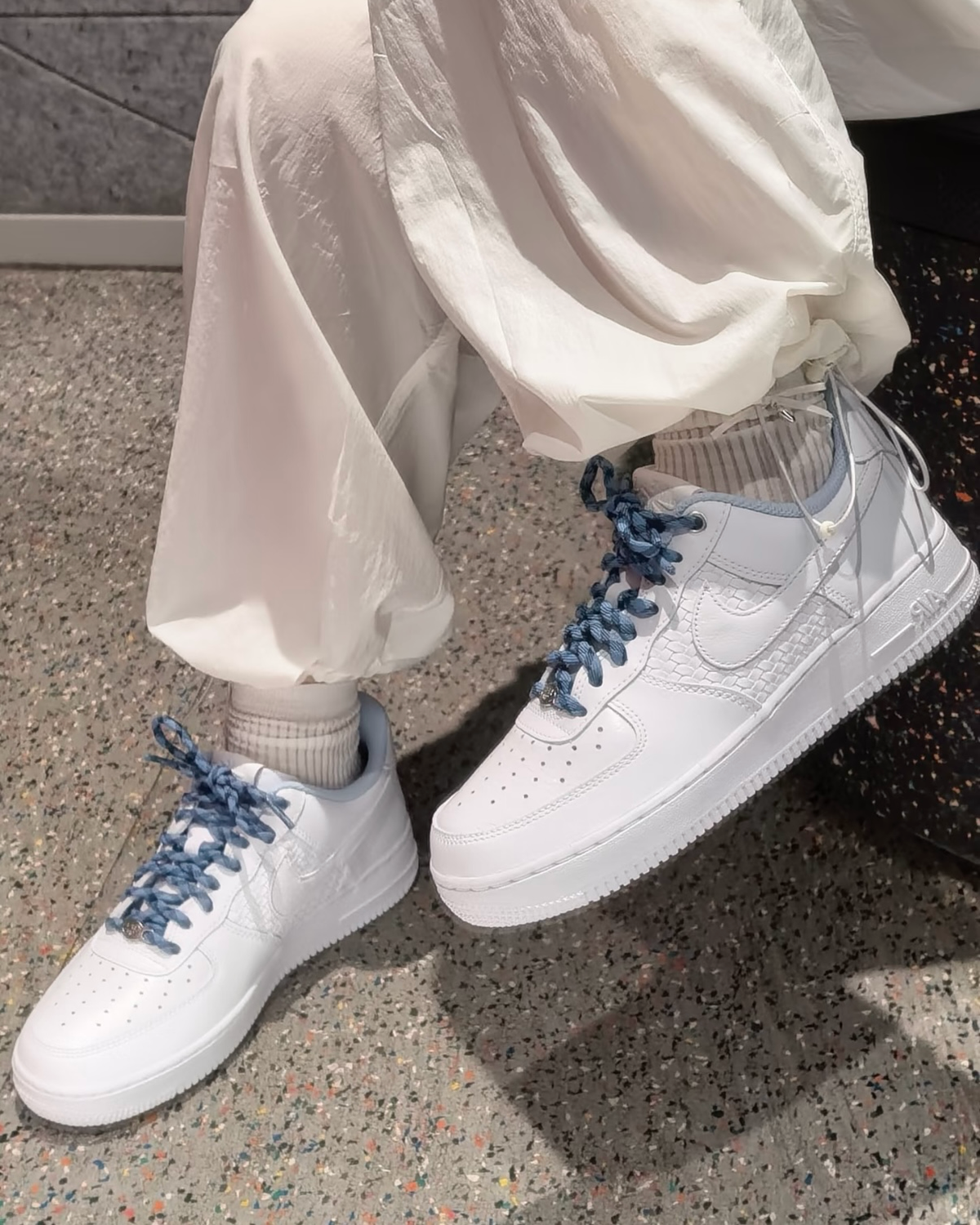 NIKE AIR FORCE 1 '07 LV8 白藍 編織 格子 休閒鞋 男鞋 IW1892-111