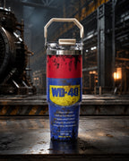 WD-40造型 作舊 手提保溫杯 雙飲杯 不锈鋼 850ml