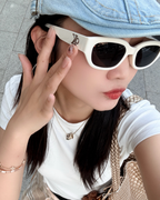 CALVIN KLEIN 墨鏡 太陽眼鏡 方框 貓眼 CK 黑色 米白色