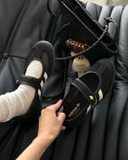 ADIDAS SAMBA JANE 黑白 黑色 網面 透氣 金標 復古 瑪莉珍鞋 女鞋 LA6830
