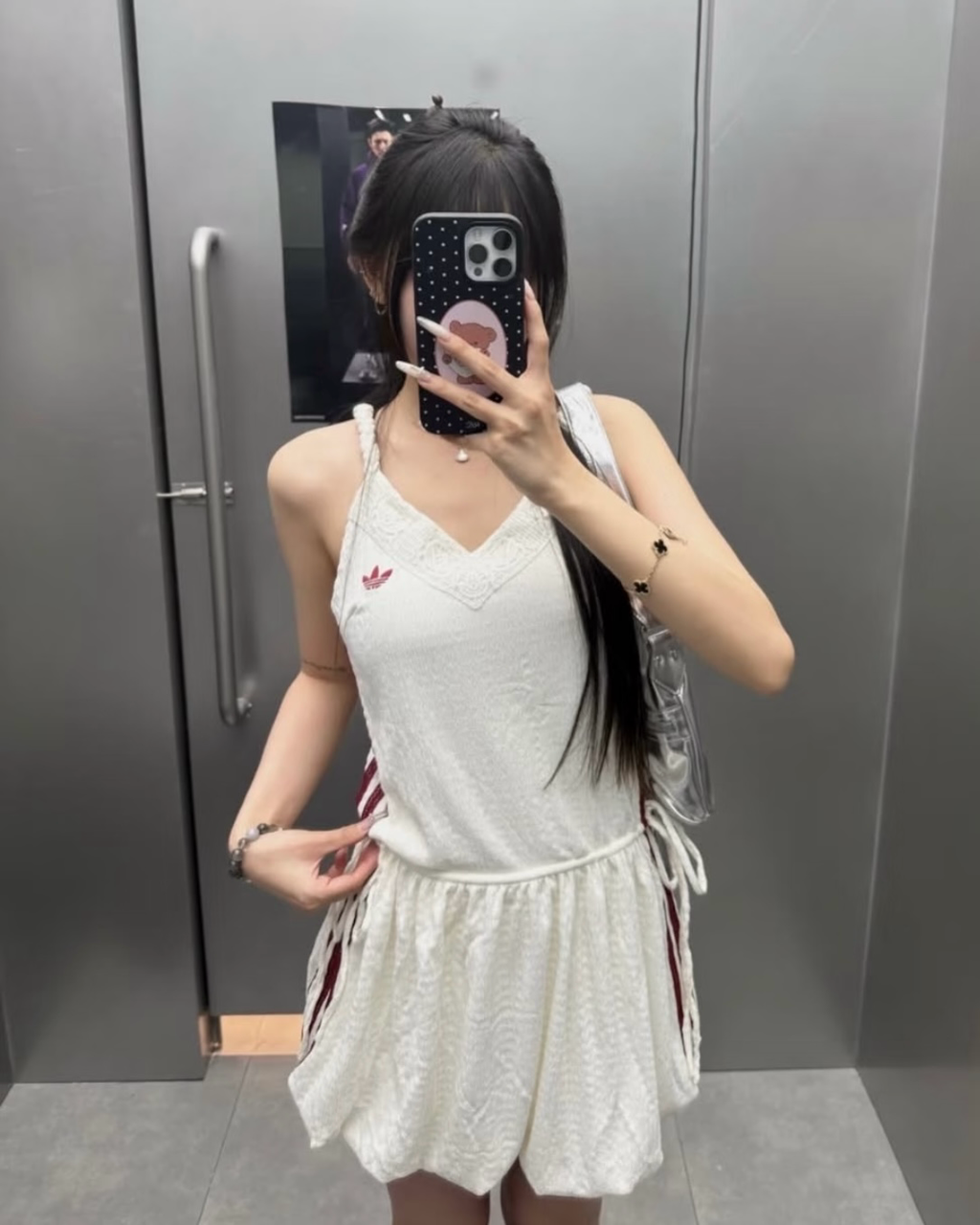 ADIDAS ORIGINALS 南洋風度假風洋裝連身裙吊帶細肩帶 藍色KX0725 白色KX0726