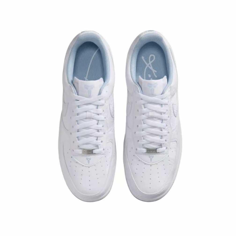 Nike x Kobe Bryant AF1 淺藍白 蛇麟 刺繡 科比 曼巴 低筒休閑鞋 IB0018-103